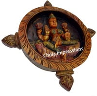 Lakshmi Ganesh Saraswati Circular Wooden Wall Mount Set Lakshmi Ganesh Saraswati Circular Wooden Wall Mount Set